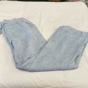 Old Navy Blue Striped Linen Pants